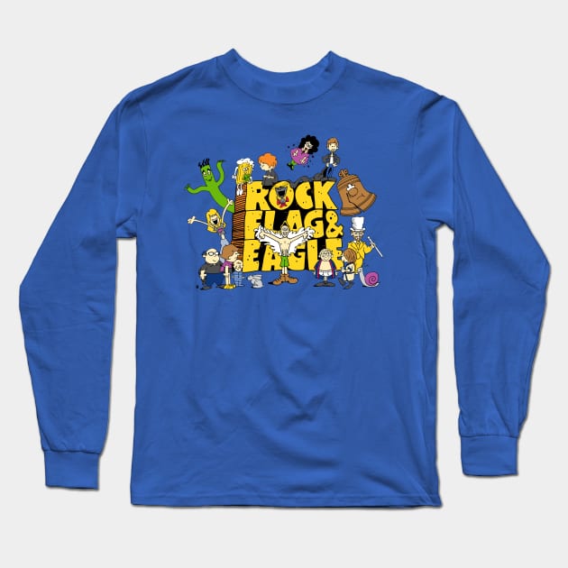 Rock, Flag, & Eagle Long Sleeve T-Shirt by castlepop